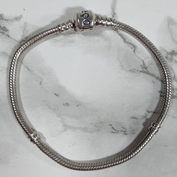 Pandora Jewelry - Pandora Moments Sterling Silver Snake Chain Bracelet with Clasp Closure